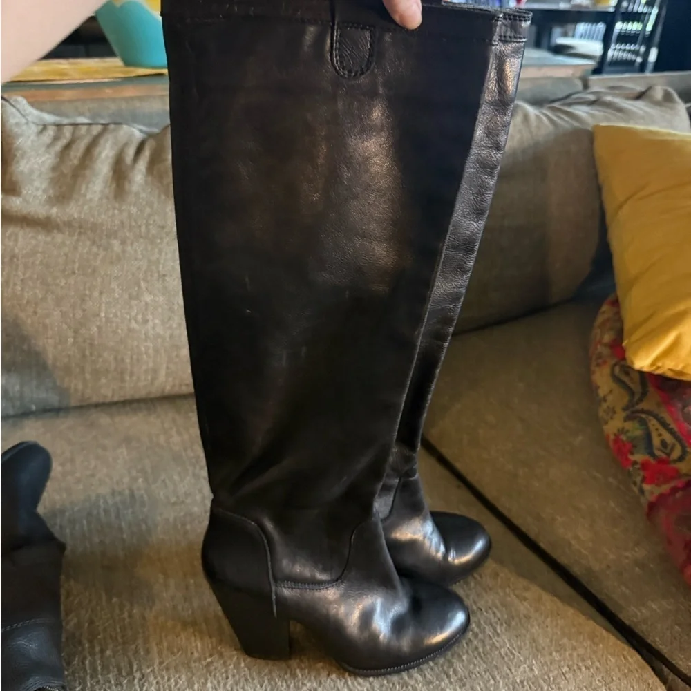 Vince Camuto Black Over the Knee Boots with Timeless Elegance